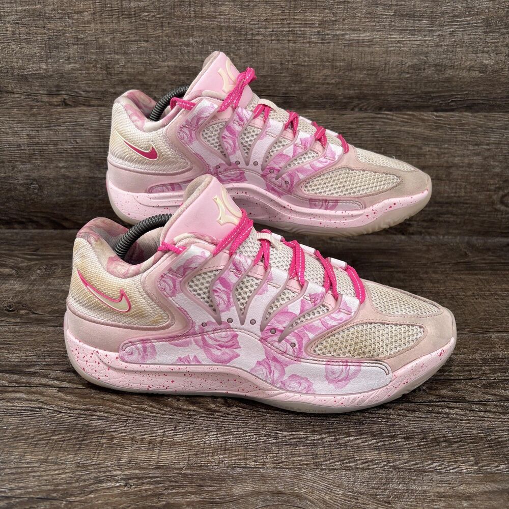 Nike KD Aunt Pearl 18' Shoes Men's 9.5 Pink Floral Basketball HV1997-600